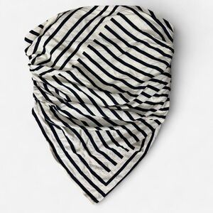 ZARA Striped Handkerchief Tube Top XL Black & White Strapless Corset Style